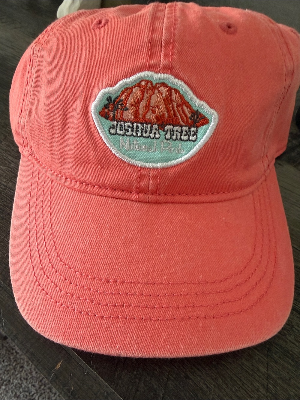 Coral Baseball Cap with Joshua Tree Patch